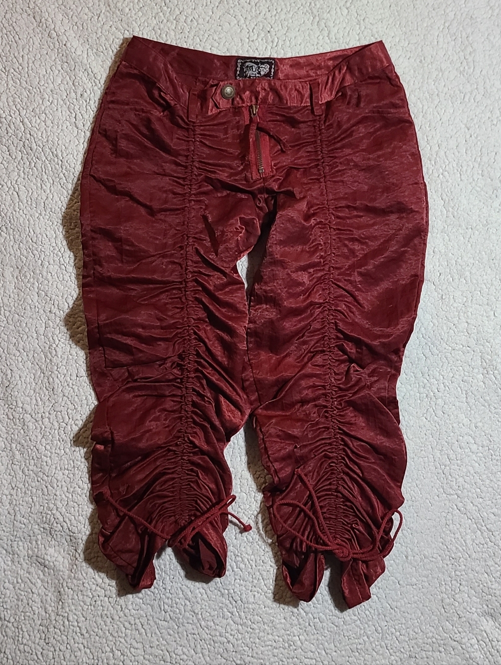 Women’s Small Pants Bundle 2pc Ruched Statement + White Casual Pants